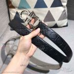 AAA Salvatoye Ferragamo Engraving Leather Belt - SS Gancini Buckle